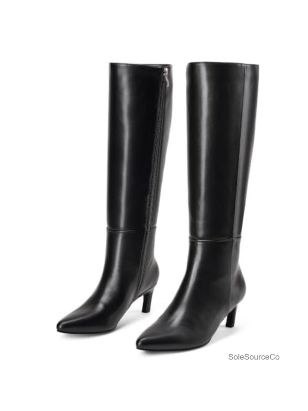 Women's Knee High Boots Kitten Heel Pointed Toe Side Zip Tall Fashion Boots